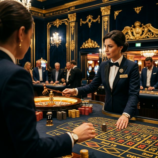 Elegant live dealer roulette broadcast table